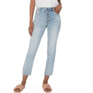 KUT FROM THE KLOTH Reese High Rise Ankle Straight Leg Jeans Button Fly Size 6